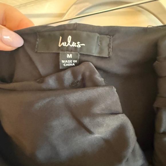 LuLus Women’s Black Silk Bow Dress, Strapless - Picture 2 of 3